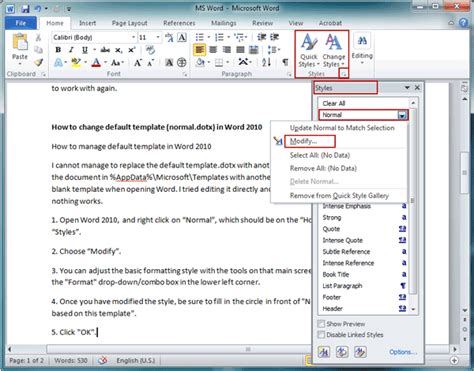 How To Modify A Template In Word