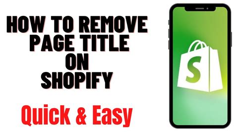 How To Remove Title From Catalog Page Shopify