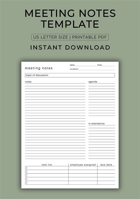 How To Take Meeting Notes Template