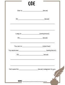How To Write An Ode Template