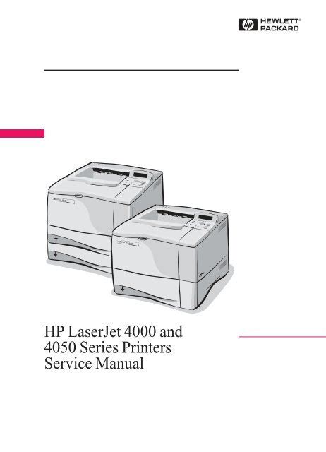 Hp Laserjet 4000 And 4050 Series Printers Service Parts Manual