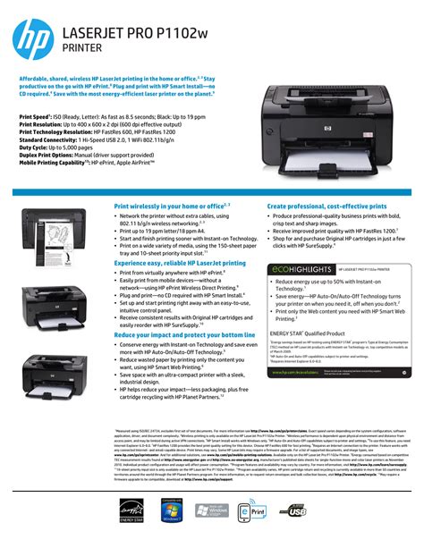 Hp Laserjet Pro P1102w Printer Manual