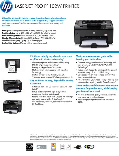 Hp Laserjet Pro P1102w Printer Manual