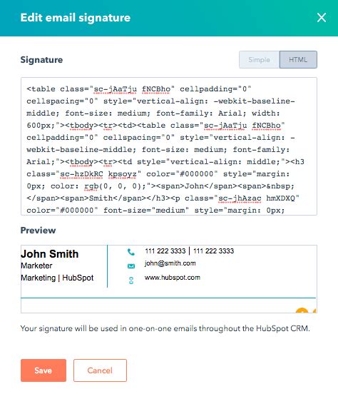 Hubspot Email Signature Template