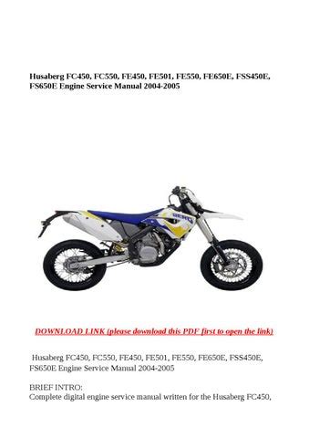 Husaberg Fc450 Fe450 Fs450e 2004 2005 Repair Service Manual