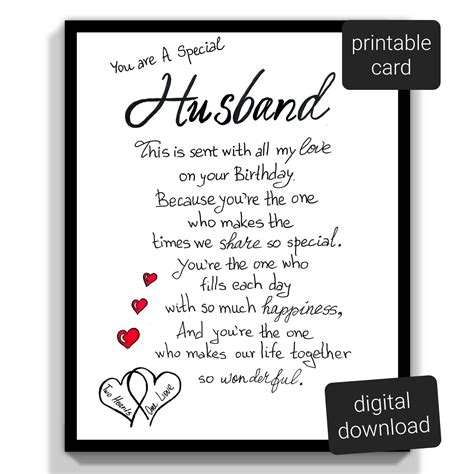 Husband Birthday Card Printable