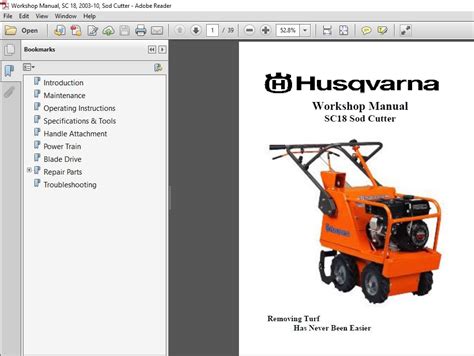 Husqvarna Sc18 Sod Cutter Workshop Service Manual Download