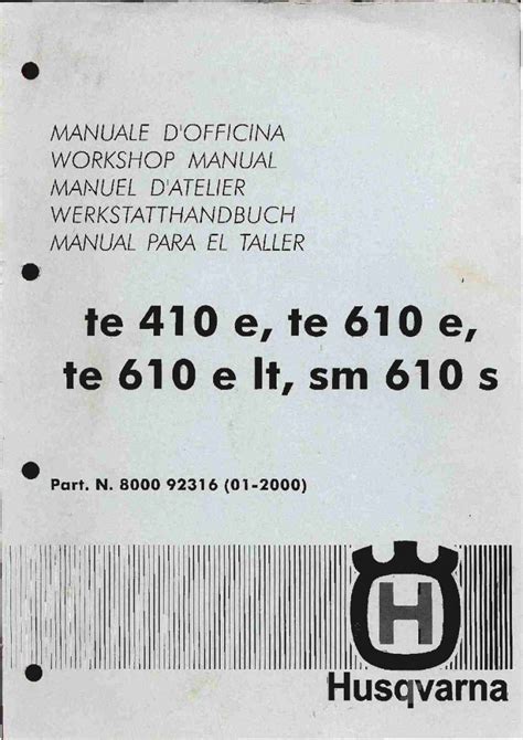 Husqvarna Te 610e Lt 2000 Factory Service Repair Manual