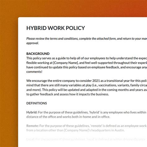 Hybrid Work Policy Template