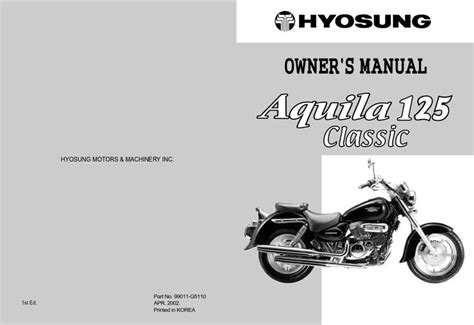 Hyosung Aquila 125 Gv125 Workshop Repair Manual