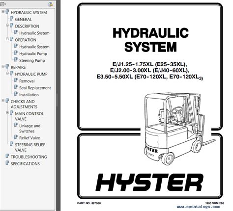 Hyster C098 E3 50 5 50xl E4 50xls Europe Service Shop Manual Forklift Workshop Repair Book