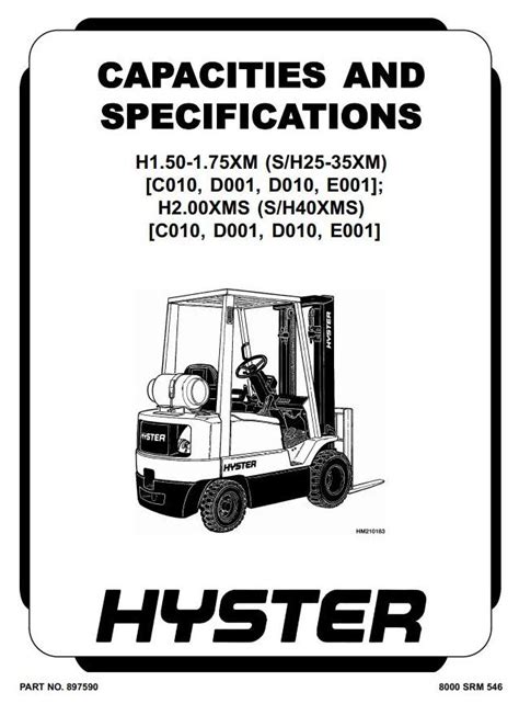 Hyster E001 H25xm H30xm H35xm H40xm H40xms Forklift Service Repair Manual Parts Manual