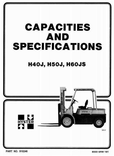 Hyster F003 H2 00j H2 50j H3 00js Europe Forklift Service Repair Factory Manual Instant Download