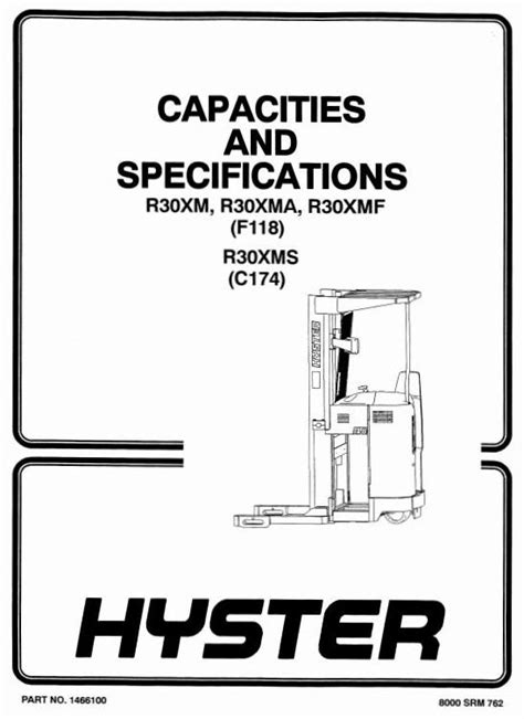 Hyster F118 R30xm R30xma R30xmf Forklift Service Repair Factory Manual Instant Download