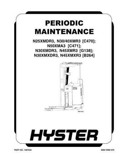 Hyster N25xmdr3 N30xmr3 N40xmr3 N50xma3 Electric Forklift Service Repair Manual Parts Manual Download