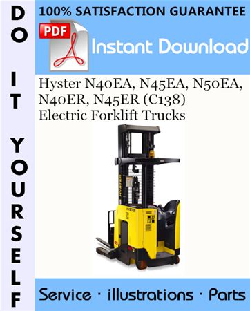 Hyster N40ea N45ea N50ea N40er N45er N30fr N40fr N45fr N50fa Electric Forklift Service Repair Manual Parts Manual