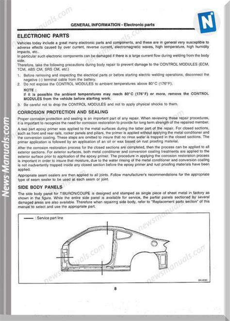 Hyundai Coupe Tiburon Years 2002 2009 Service Manual