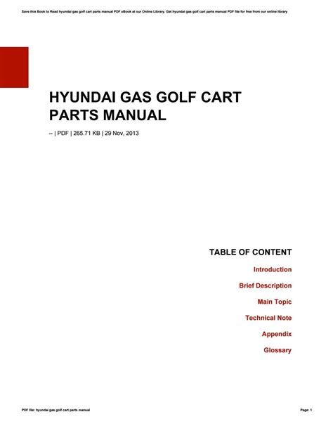 Hyundai Gas Golf Cart Service Manual
