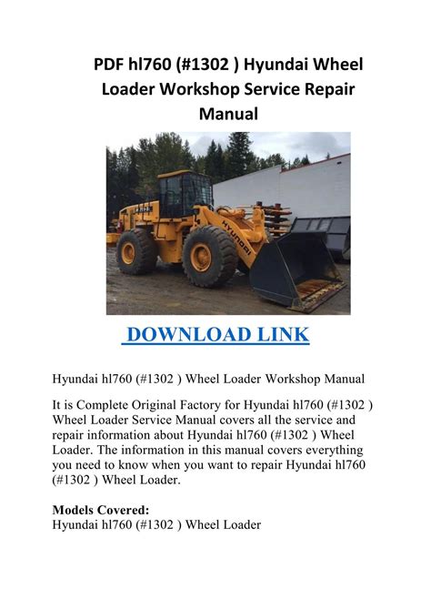 Hyundai Hl760 1302 Wheel Loader Workshop Repair Service Manual Best Download