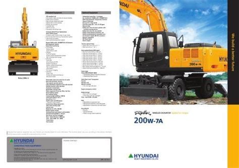 Hyundai R200w 7 Wheel Excavator Operating Manual