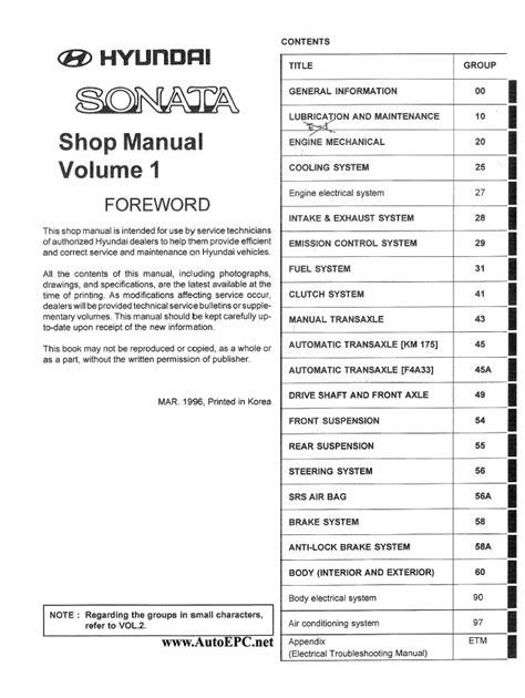 Hyundai Sonata 1993 1997 Service Repair Manual