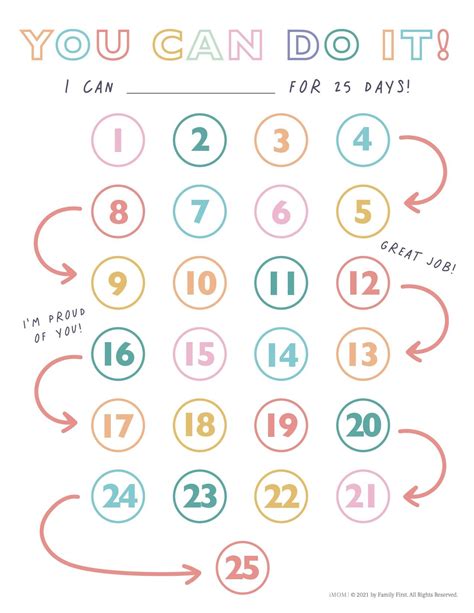 I Can Do It Chart Printable