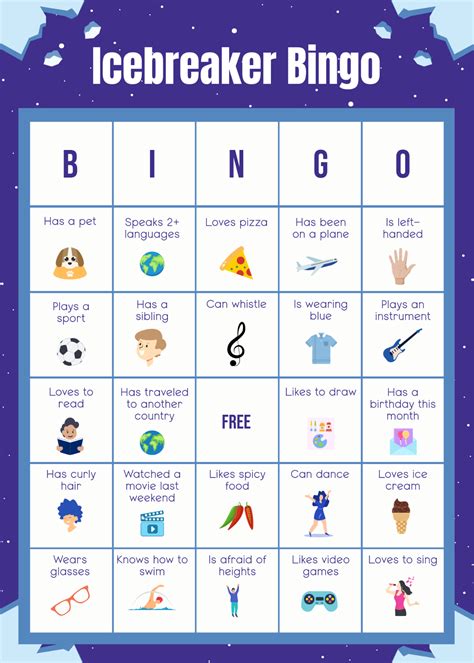 Ice Breaker Bingo Template