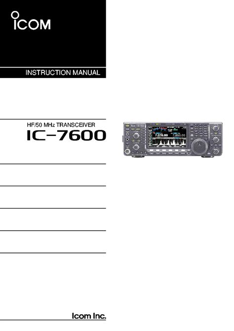 Icom Ic 7600 Service Repair Manual Download