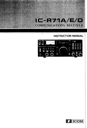 Icom Ic R71a E D Communications Receiver Repair Manual