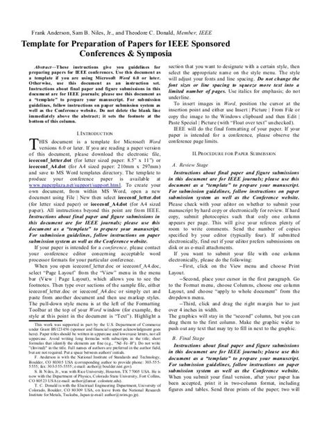 Ieee Word Template