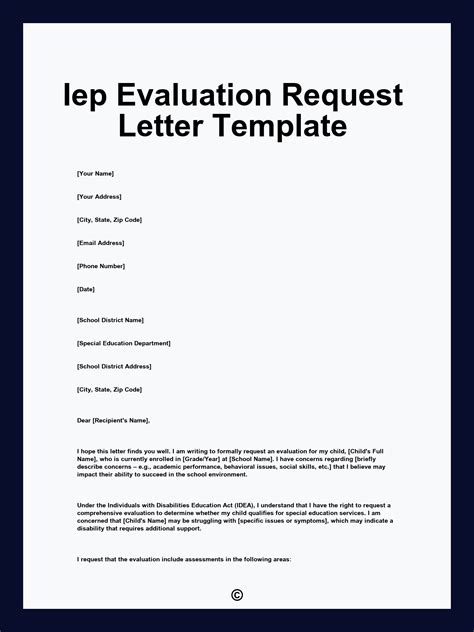 Iep Evaluation Request Letter Template