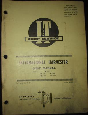 Ih 766 826 966 1026 1066 Tractor Shop Service Manual