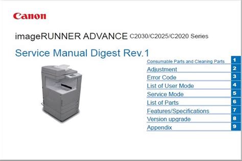 Imagerunner Advance C2030 C2020 Series Service Manual