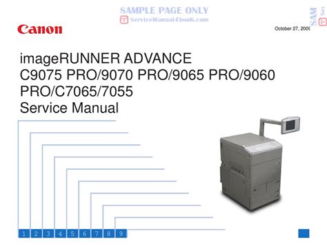 Imagerunner Advance C9075 Pro 9070 Pro 9065 Pro 9060 Pro C7065 7055 Service Manual