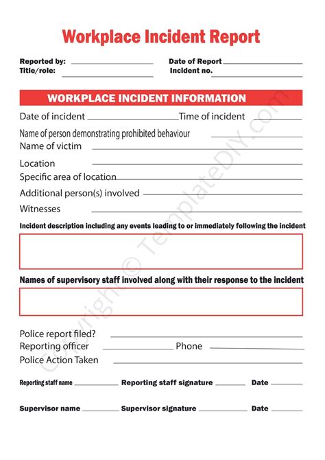 Incident Report Form Template Word