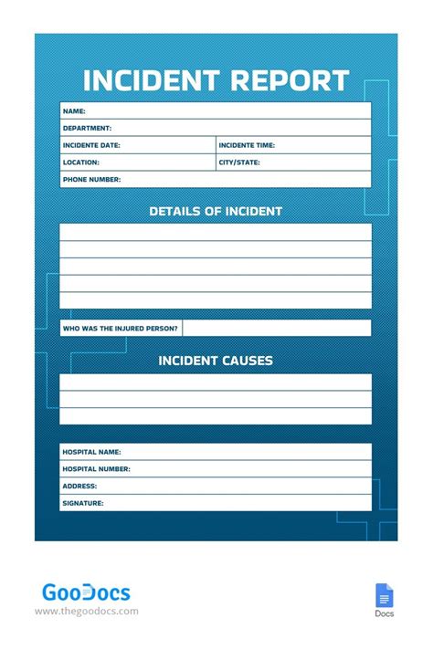 Incident Report Template Google Docs