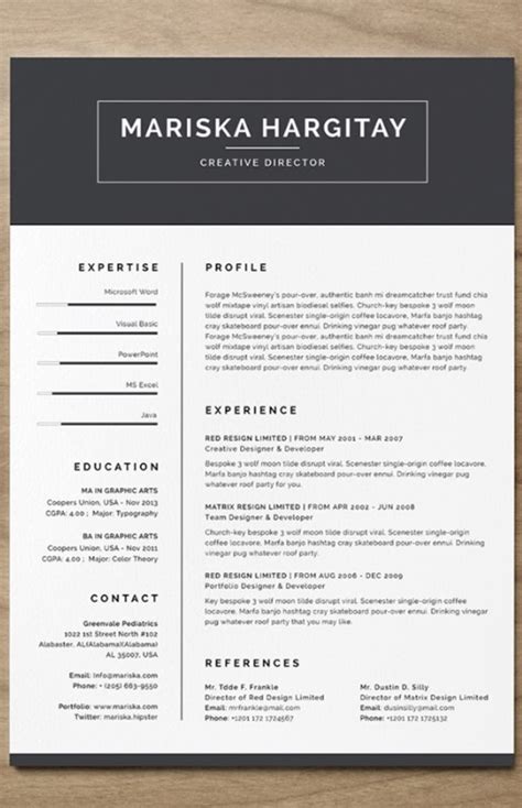 Indesign Free Resume Templates