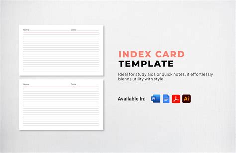 Index Card Template For Word