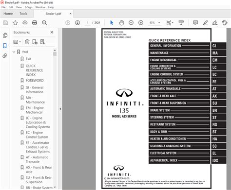 Infiniti I35 A33 Series 2002 2004 Factory Service Repair Manual Download Pdf