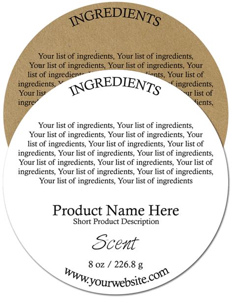 Ingredients Label Template