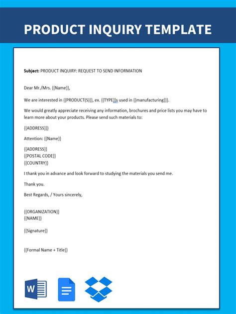 Inquiry Email Template