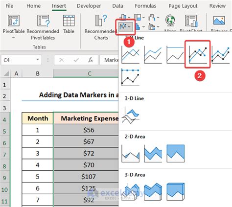 Insert A Line With Markers Chart