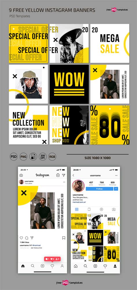 Instagram Photoshop Template