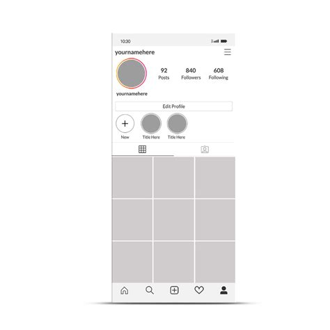 Instagram Profile Layout Template