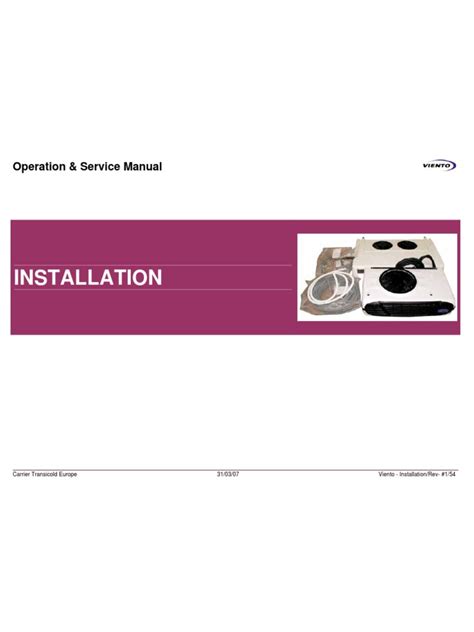 Installation Operation And Service Manual Residential