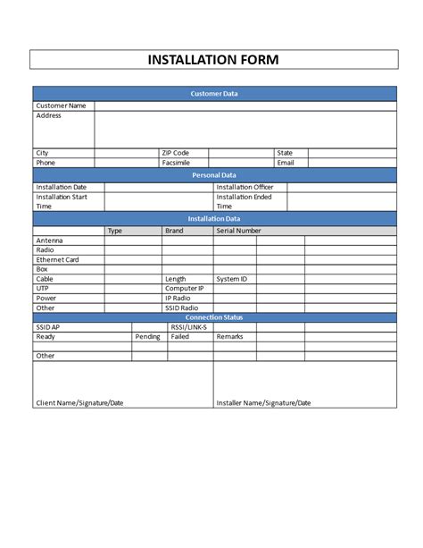 Installation Plan Template