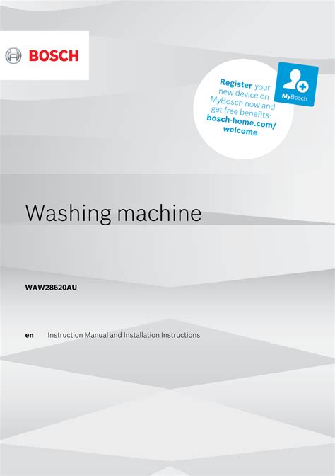 Instruction Manual For Bosch Washing Machine