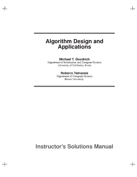 Instructor Solutions Manual To Algorithm Design