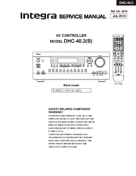 Integra Dhc 40 2 Av Controller Service Manual Download