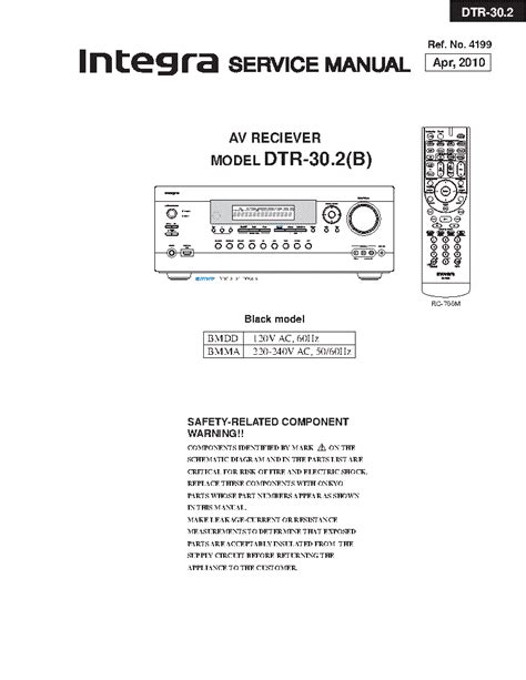 Integra Dtr 30 2 Av Reciever Service Manual Download